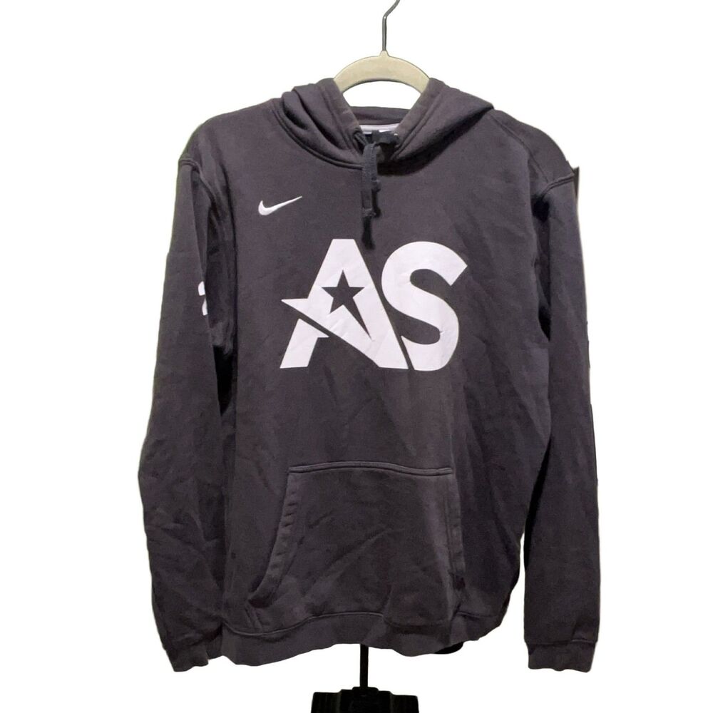 Nike AS 23 Logo Hoodie Dark Gray Men's M Cotton Blend